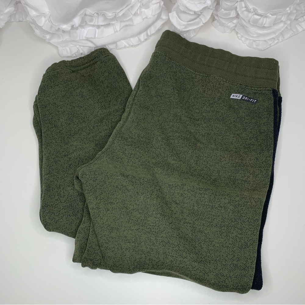 Hurley Nike Dri-Fit Olive Green Black Jogger Sweatpants Medium